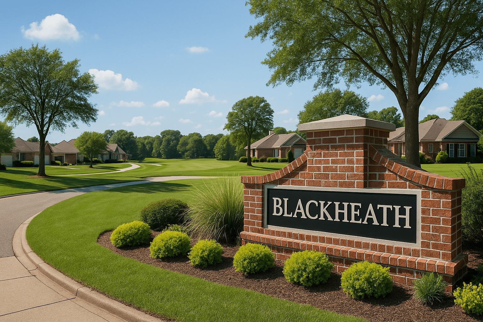 Photorealistic entrance sign and landscaping at Blackheath in Viera, Florida