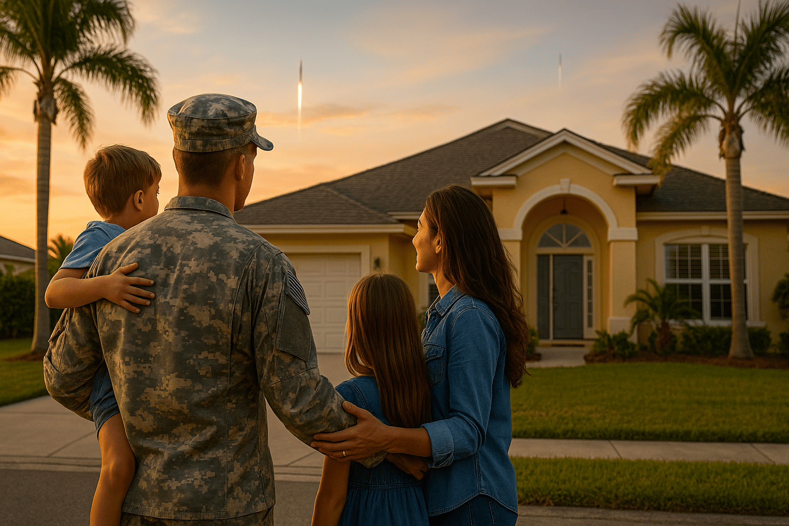 Military family looking at a home near Patrick Space Force Base in Brevard County