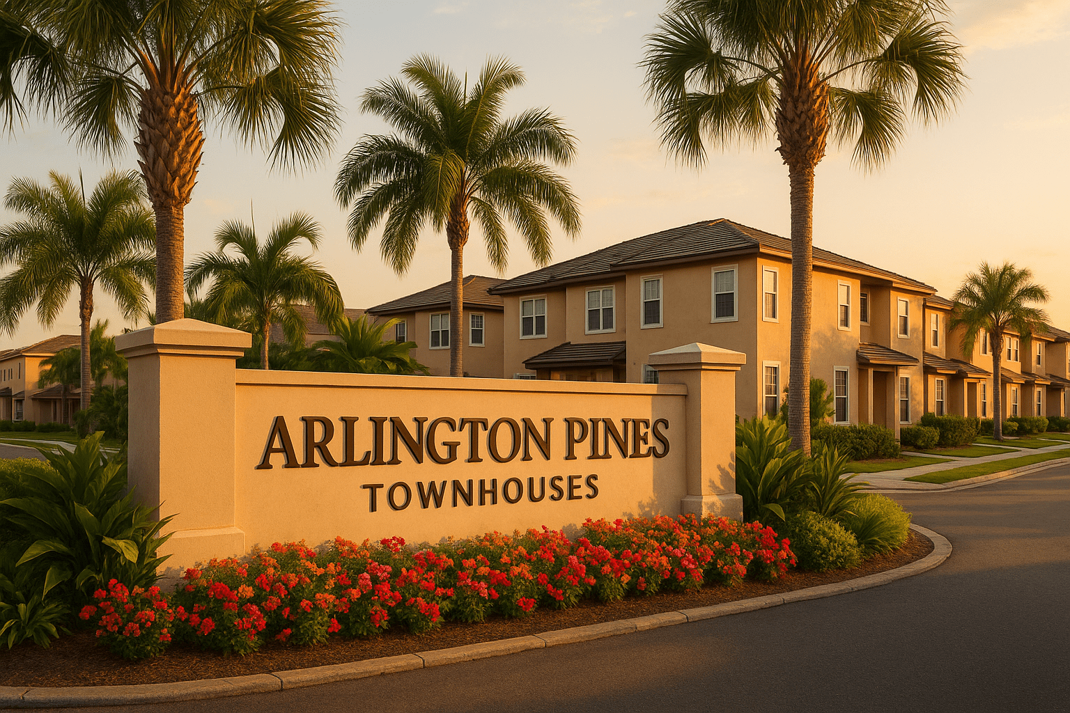 Arlington Pines Townhouses neighborhood entrance in Palm Bay, Florida