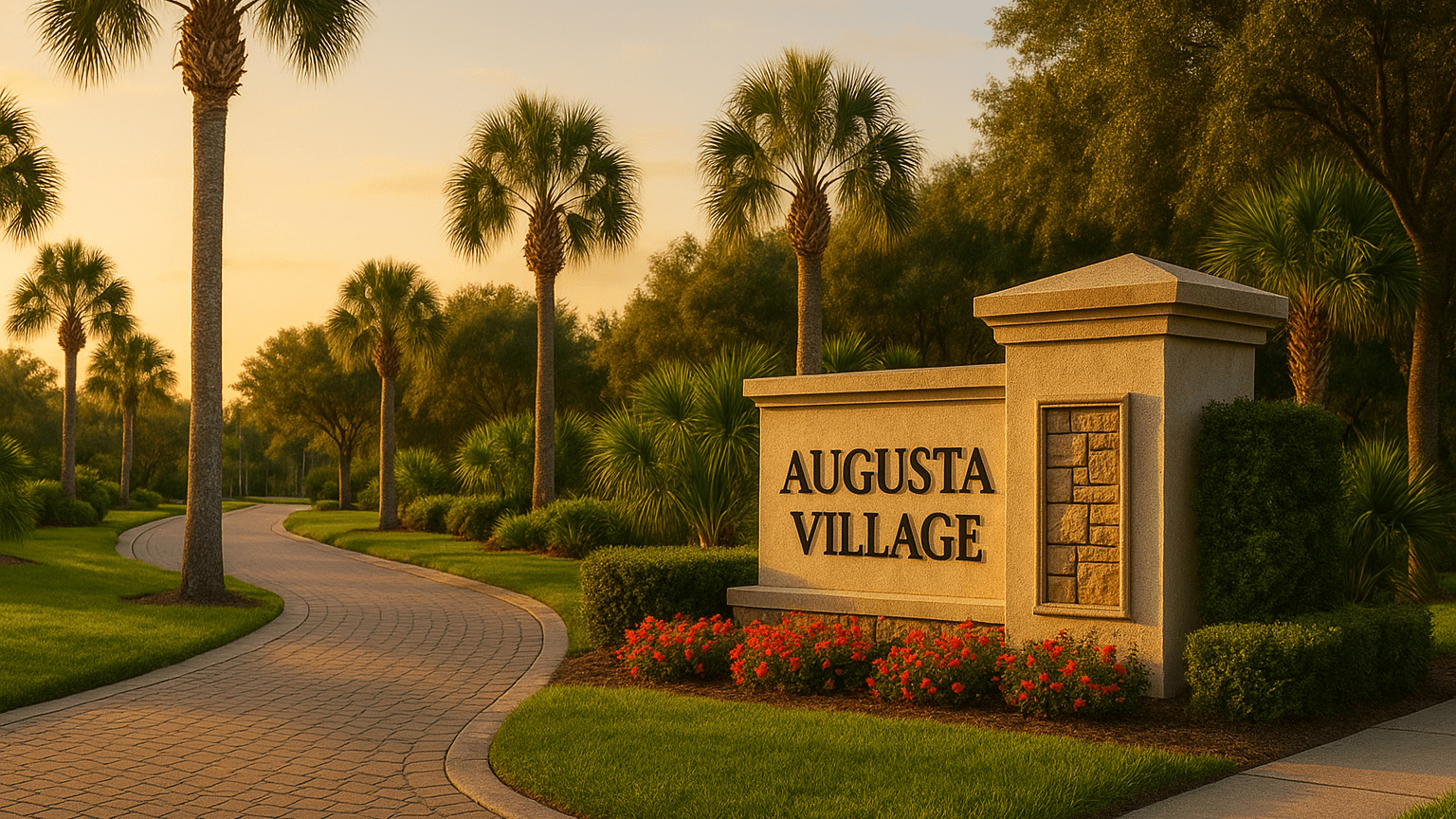 Entrance to Augusta Village in Suntree, Florida