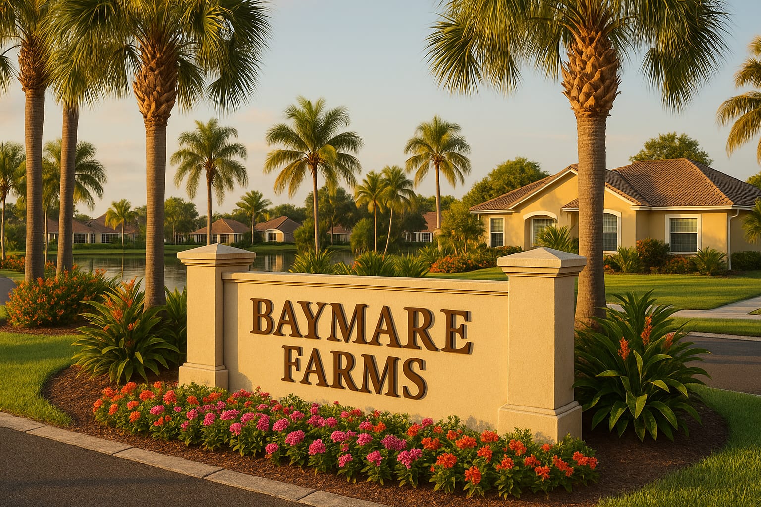 Baymare Farms neighborhood entrance in Palm Bay, Florida