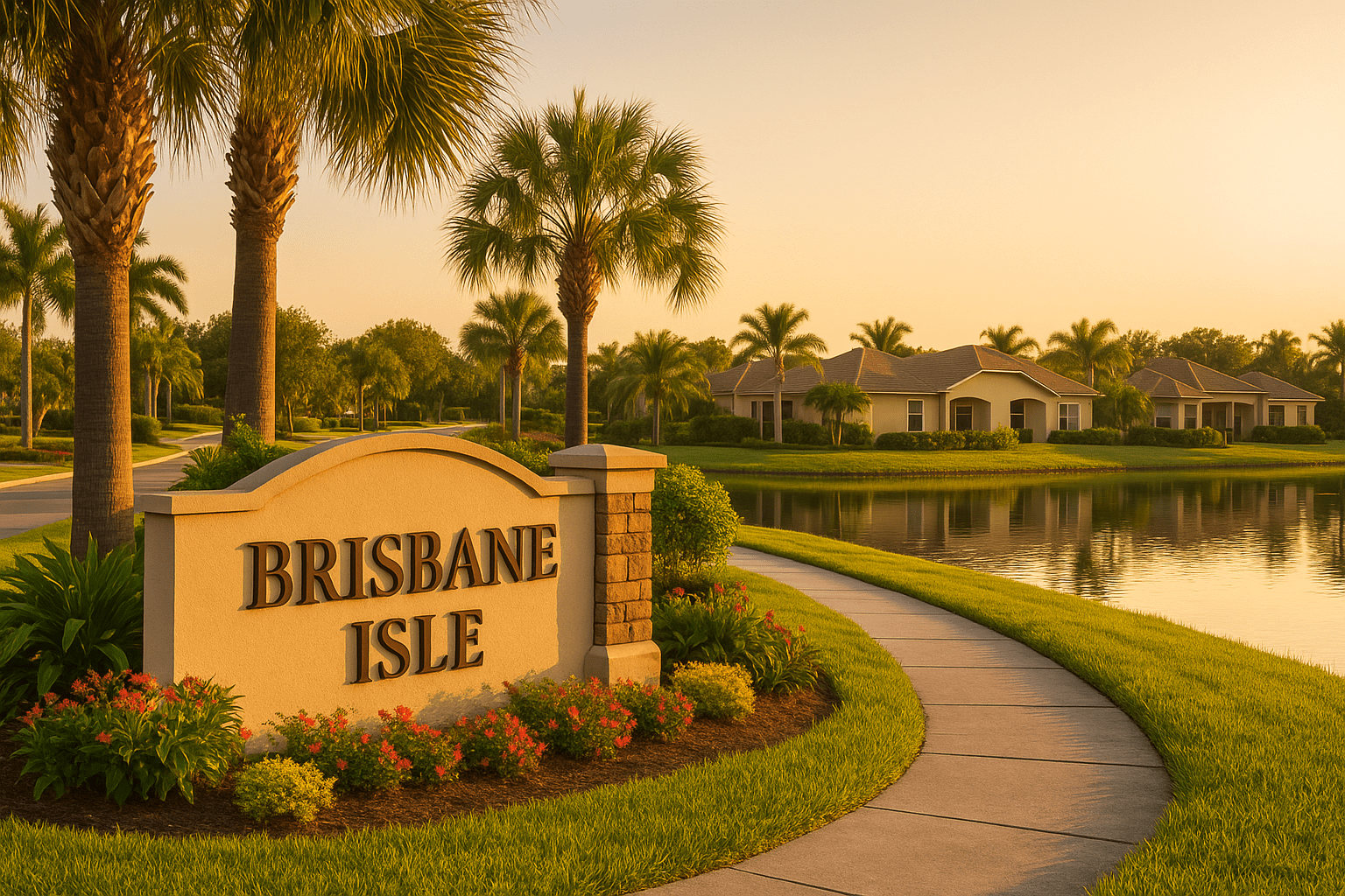 Entrance to Brisbane Isle in Suntree, Florida