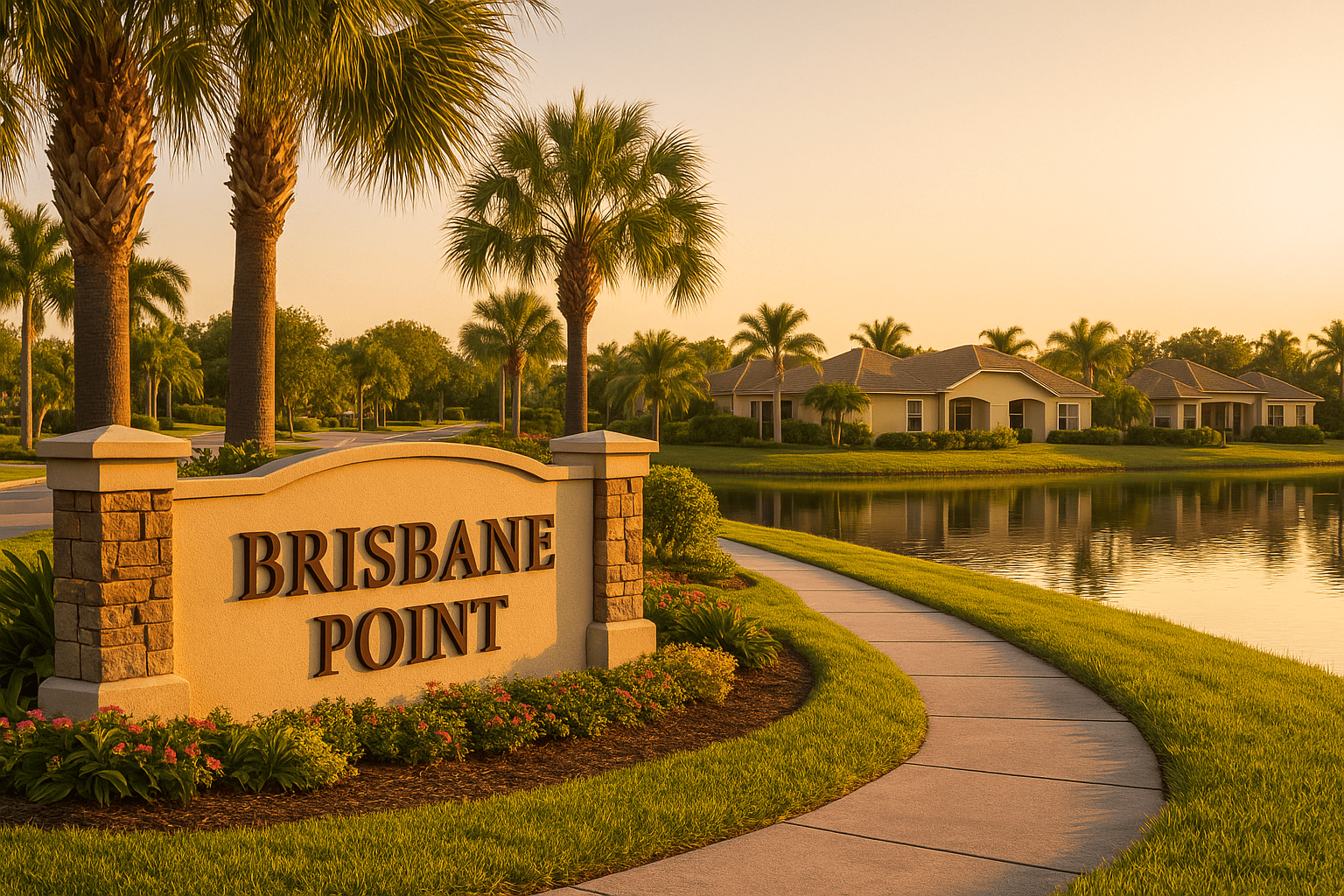 Entrance to Brisbane Point in Suntree, Florida
