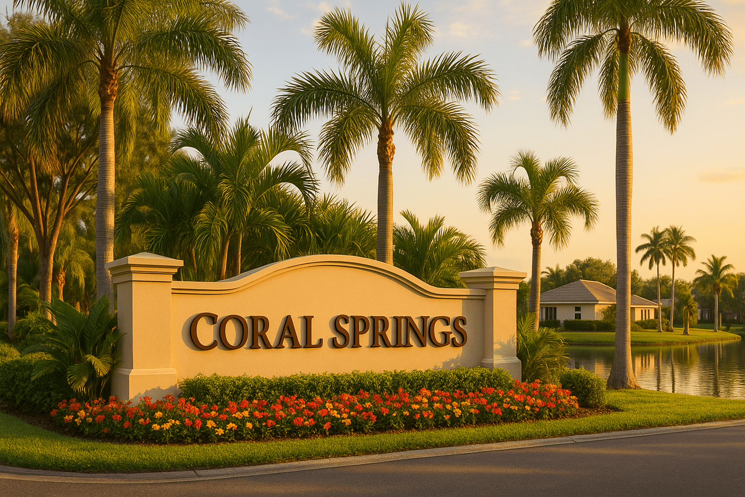 Entrance to Coral Springs in Suntree, Florida