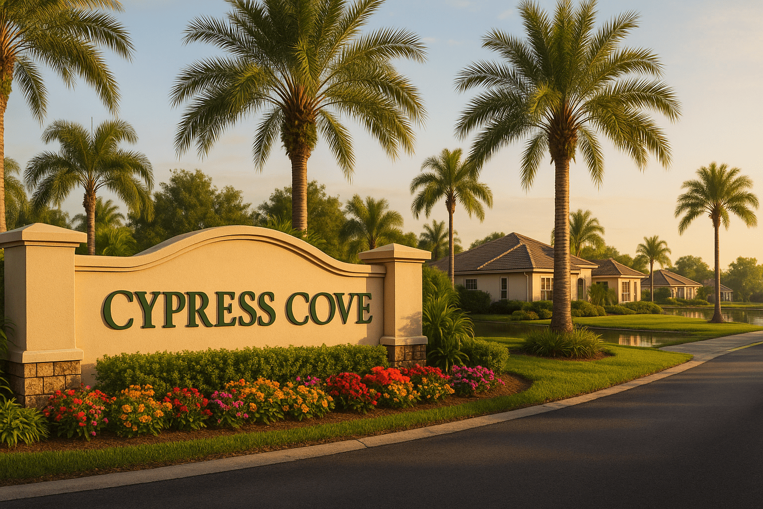 Entrance to Cypress Cove in Suntree, Florida