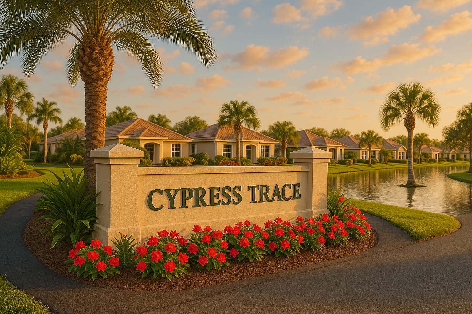 Entrance to Cypress Trace in Suntree, Florida
