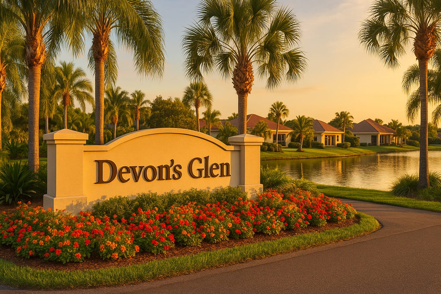 Entrance to Devons Glen in Suntree, Florida