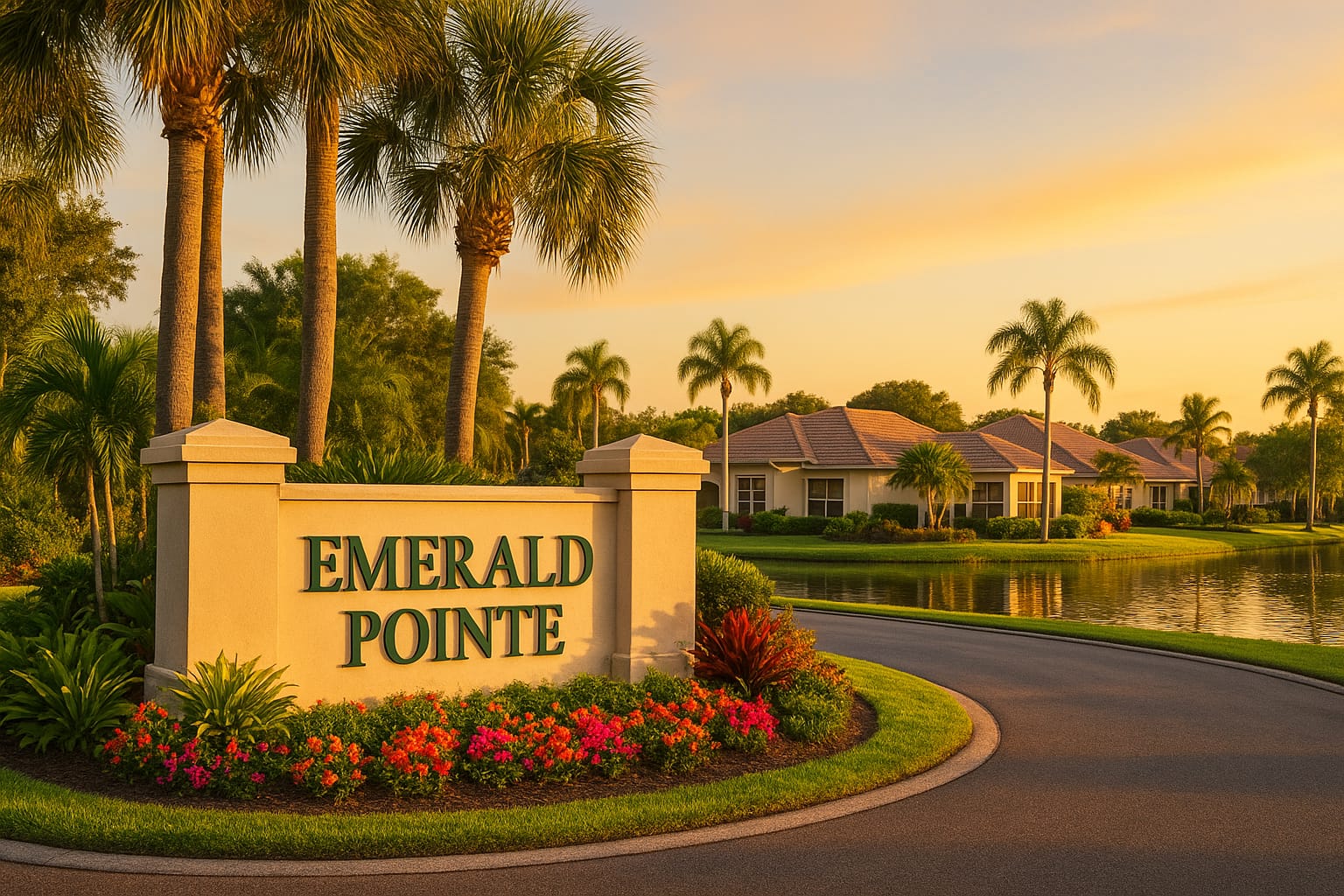 Entrance to Emerald Pointe in Suntree, Florida