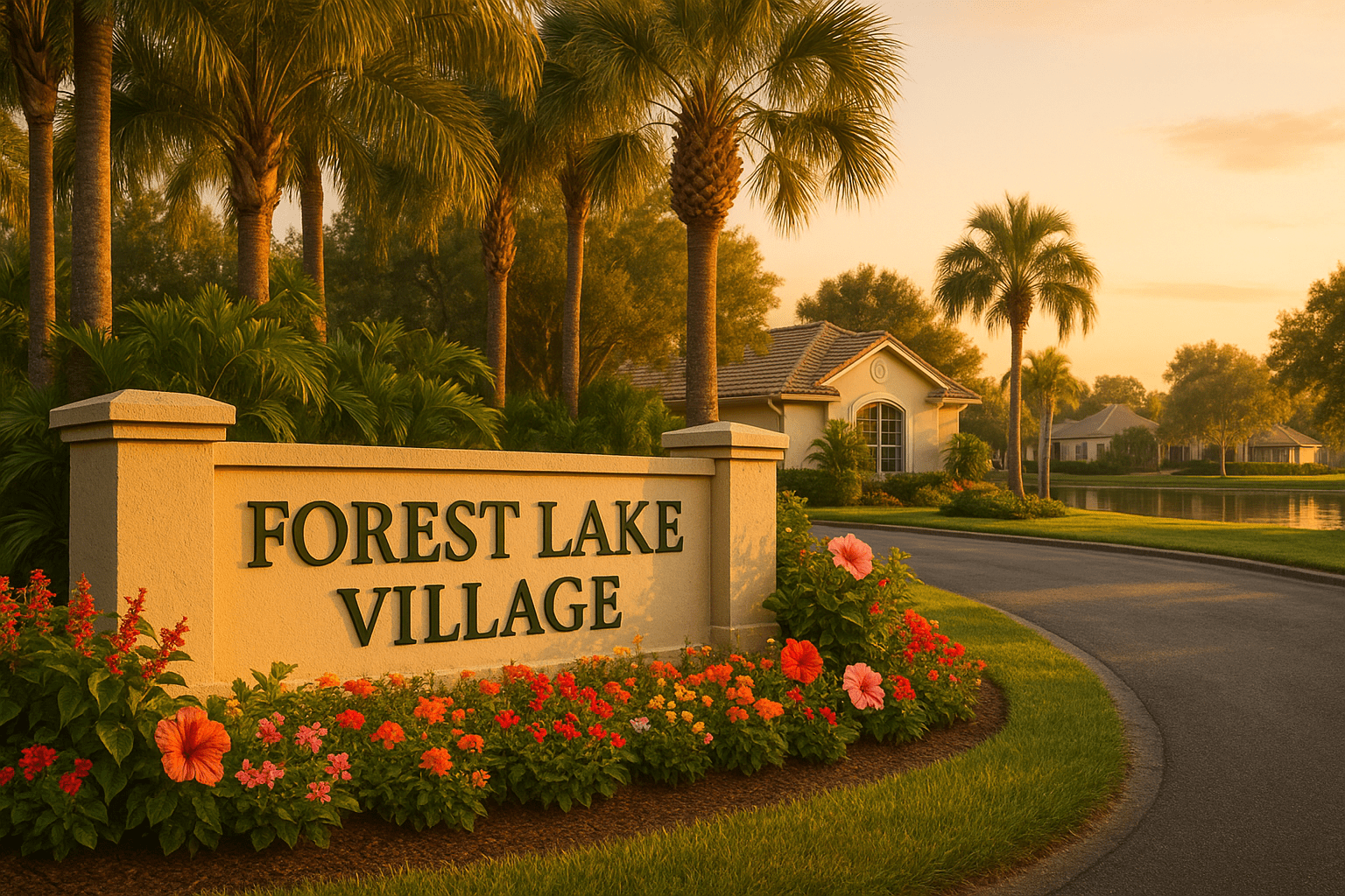 Entrance to Forest Lake Village in Suntree, Florida