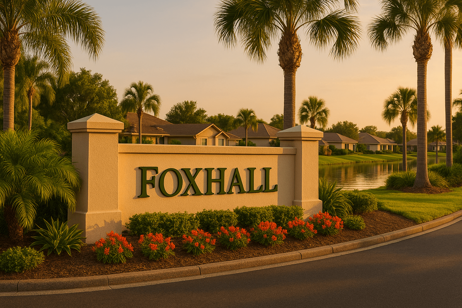 Entrance to Foxhall in Suntree, Florida