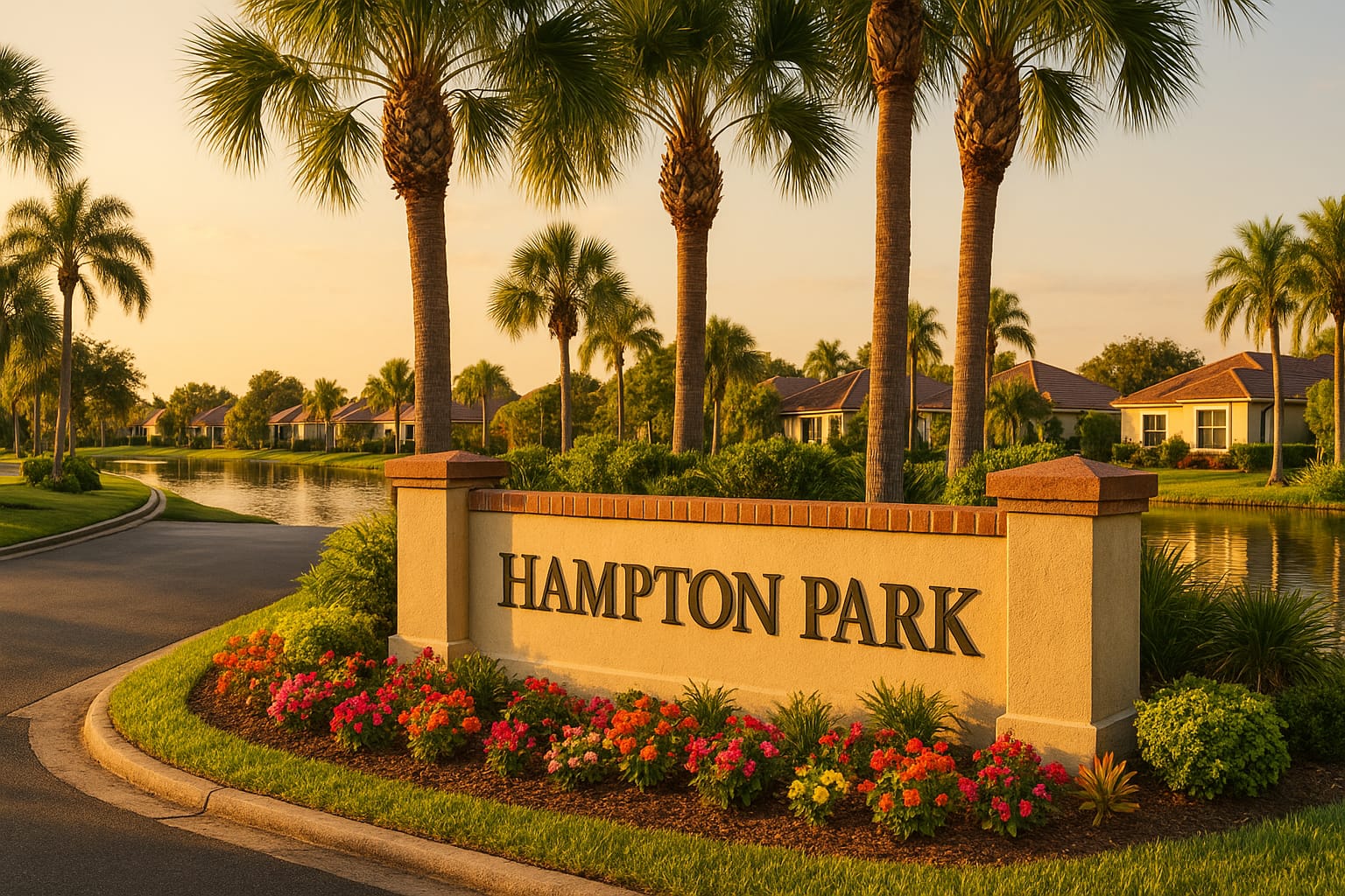 Entrance to Hampton Park in Suntree, Florida