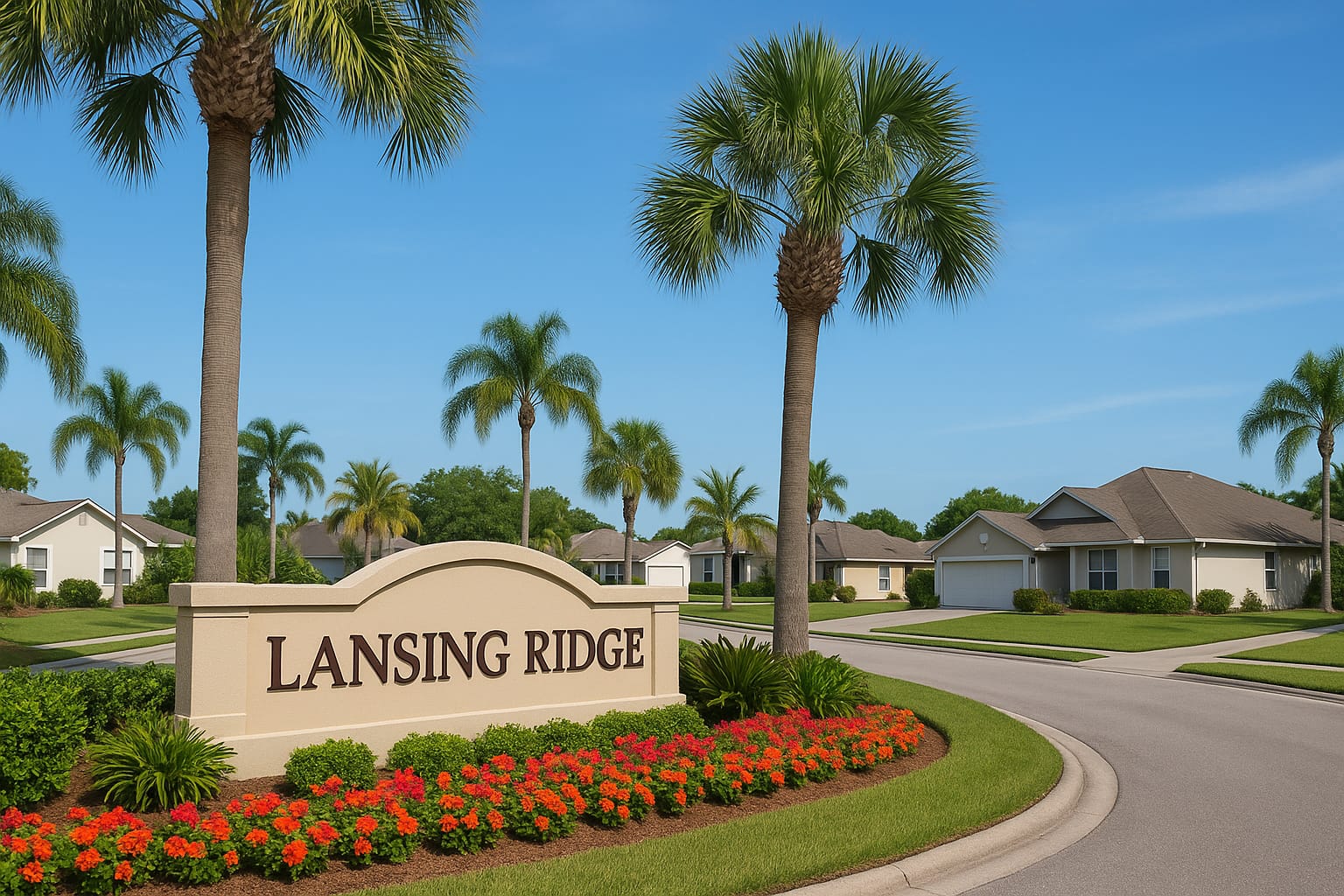 Entrance sign of Lansing Ridge in Melbourne, Florida