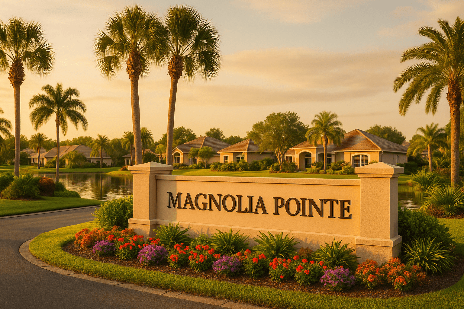 Entrance to Magnolia Pointe in Suntree, Florida