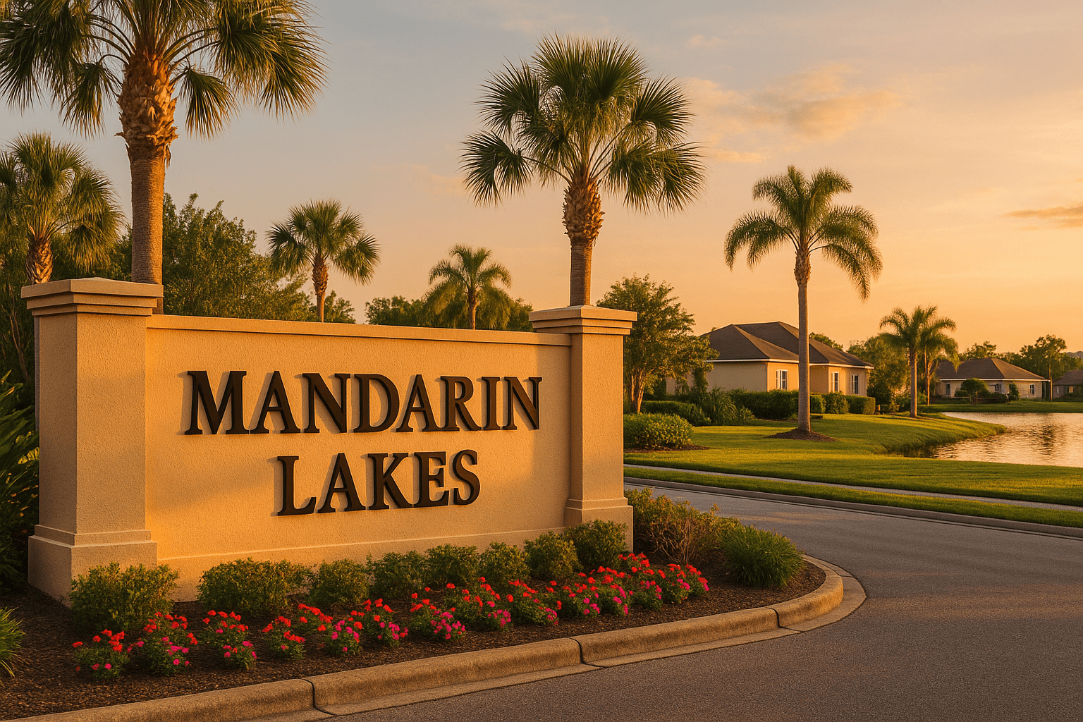 Entrance to Mandarin Lakes in Suntree, Florida