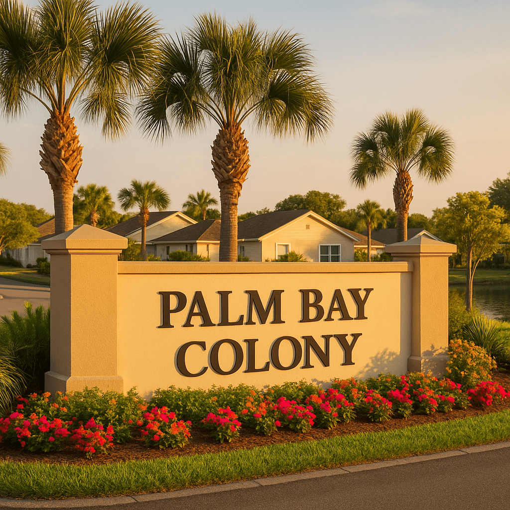 Palm Bay Colony neighborhood entrance in Palm Bay, Florida
