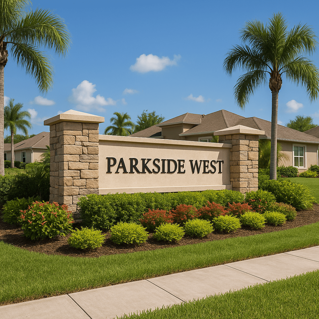 Parkside West neighborhood entrance in Palm Bay, Florida