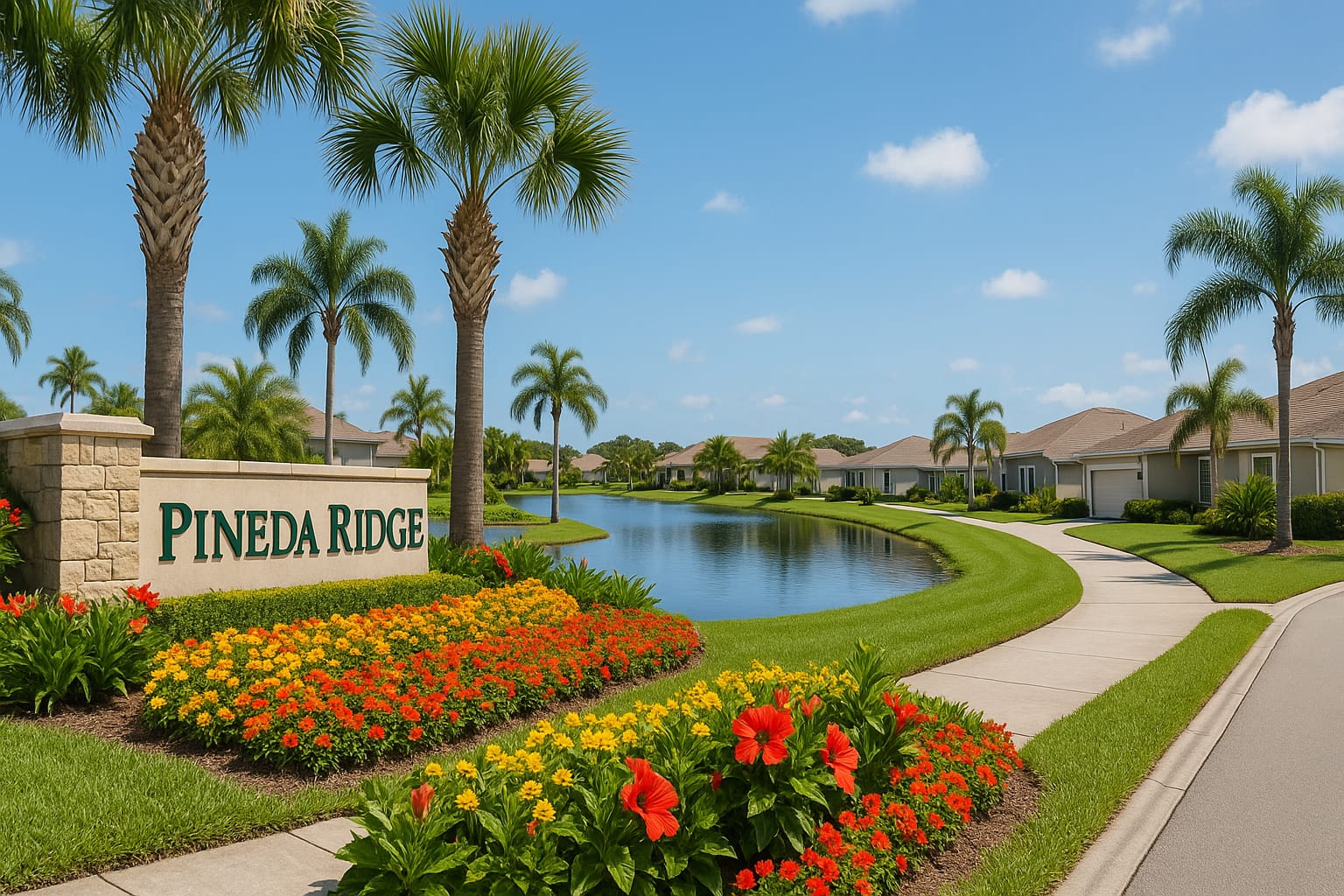 Entrance sign of Pineda Ridge in Melbourne, Florida