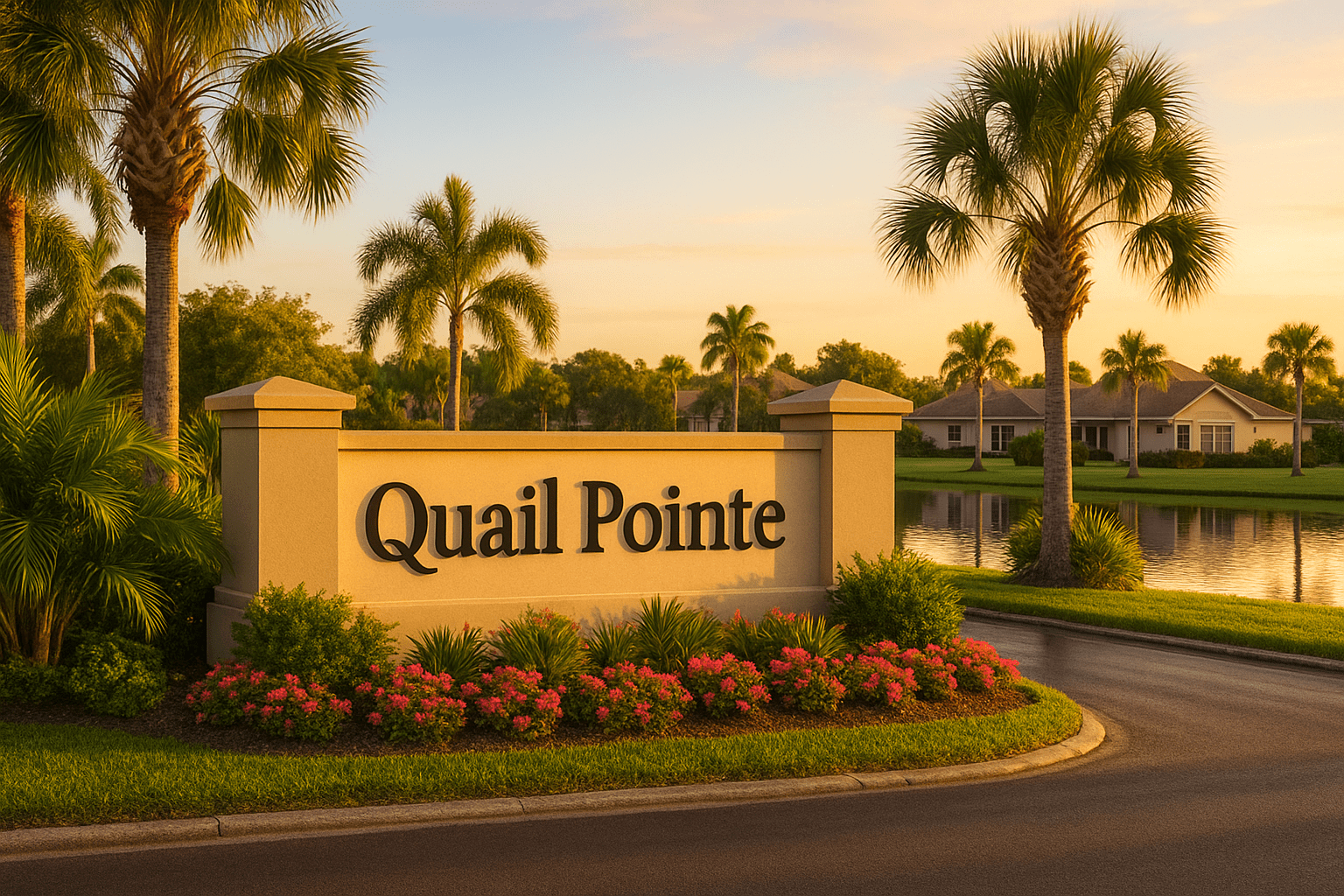 Entrance to Quail Point in Suntree, Florida