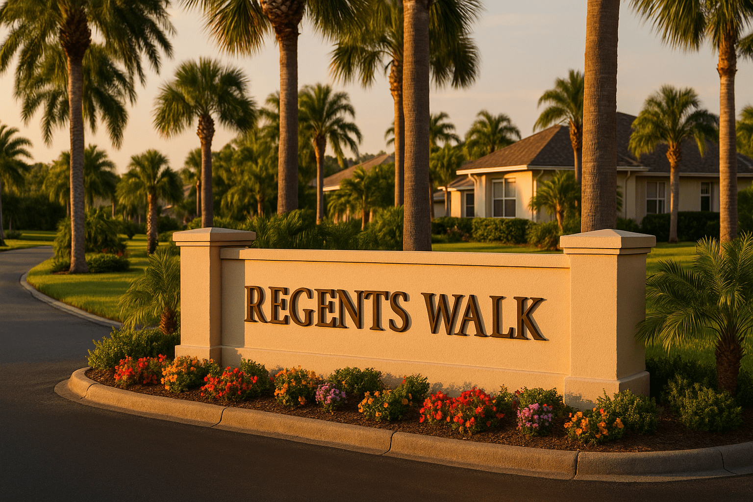 Entrance to Regents Walk in Suntree, Florida