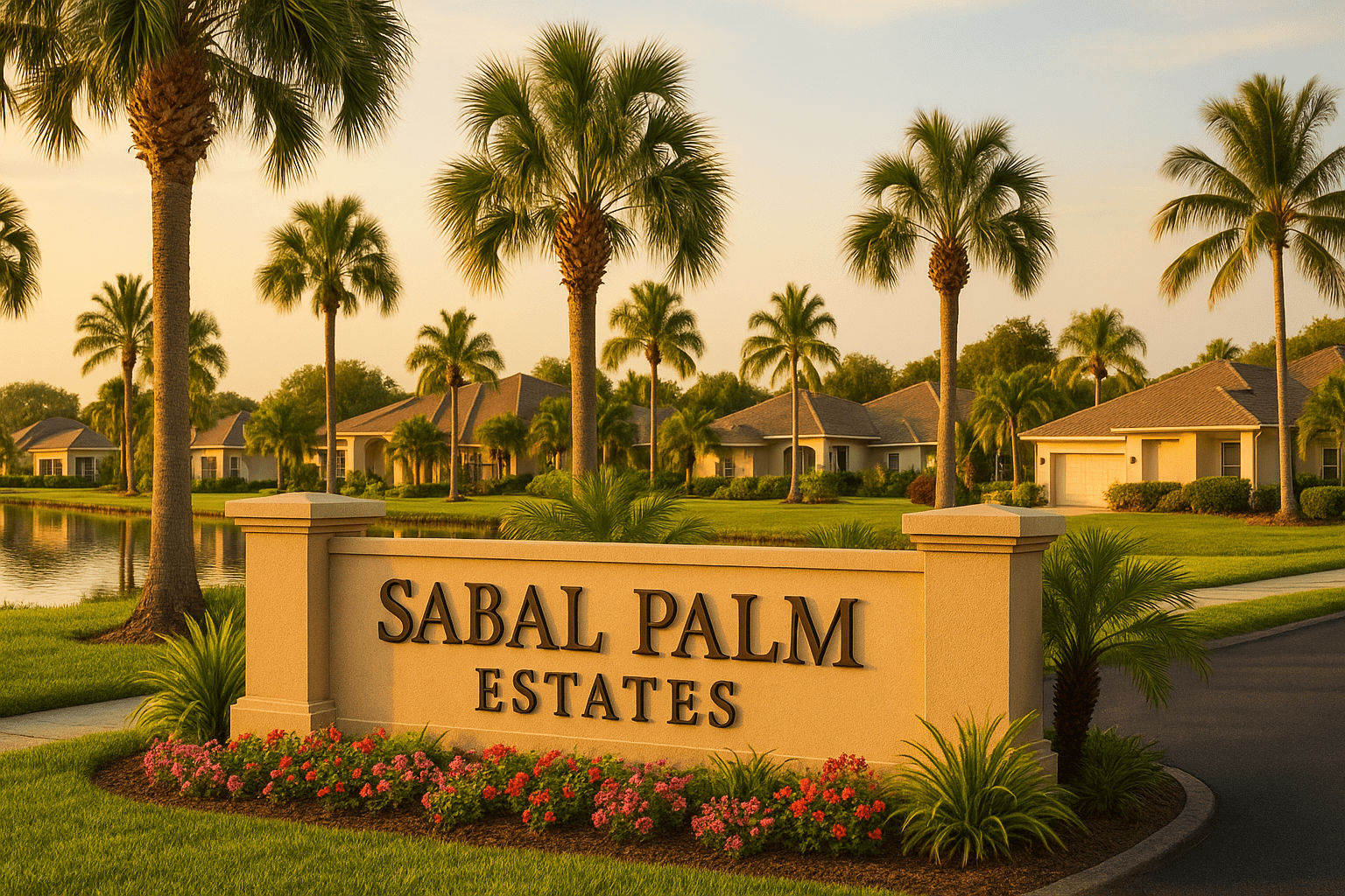 Entrance to Sabal Palm Estates in Suntree, Florida