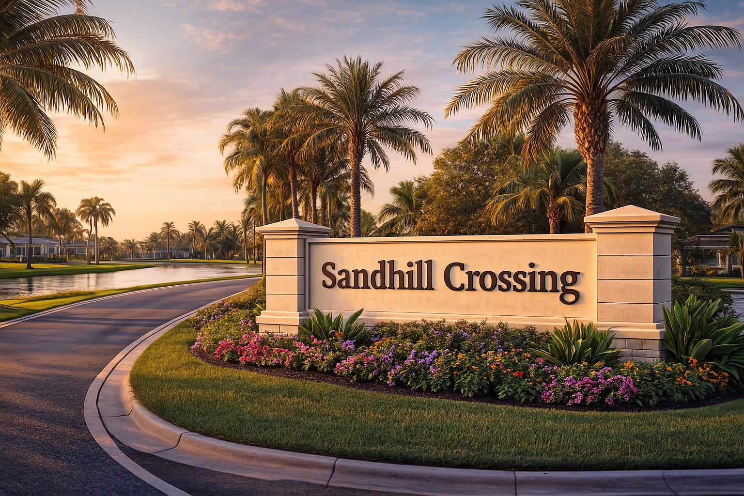 Entrance to Sandhill Crossing in Suntree, Florida