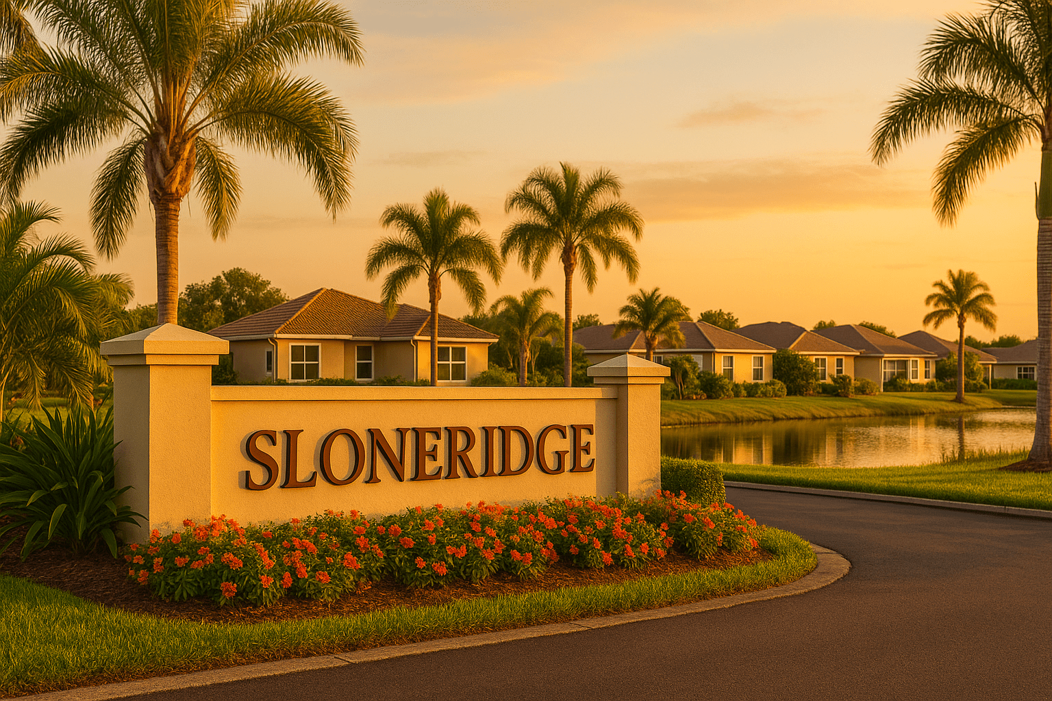 Sloneridge neighborhood entrance in Palm Bay, Florida