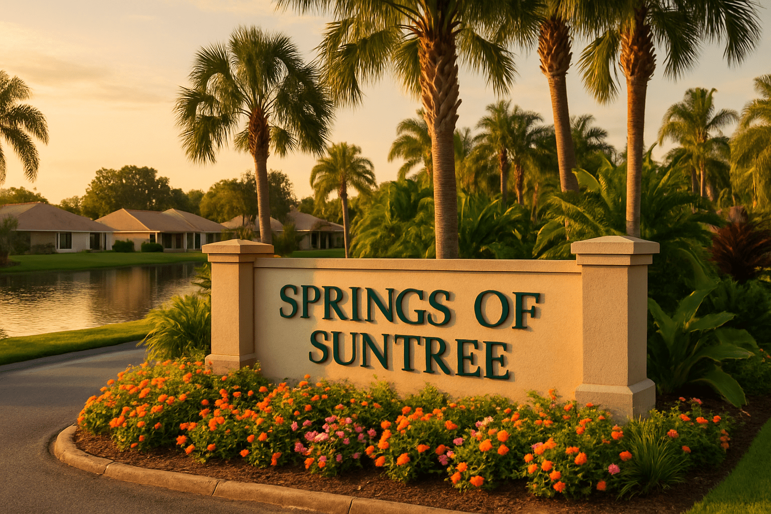Entrance to Springs Of Suntree in Suntree, Florida
