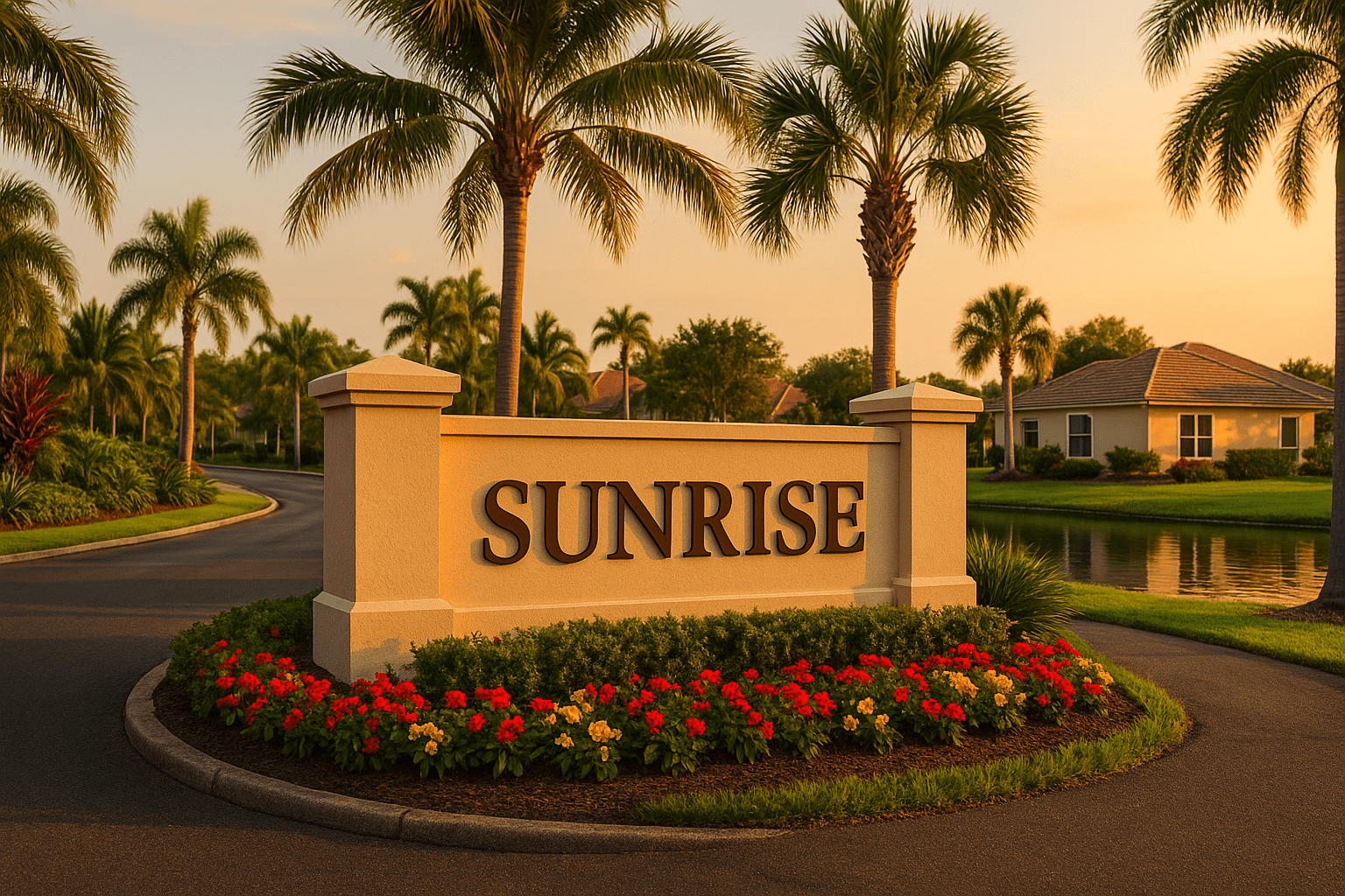 Entrance to Sunrise in Suntree, Florida