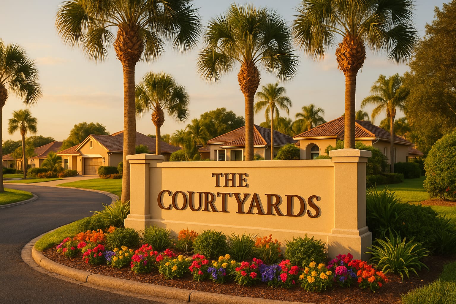 Entrance to The Courtyards in Suntree, Florida