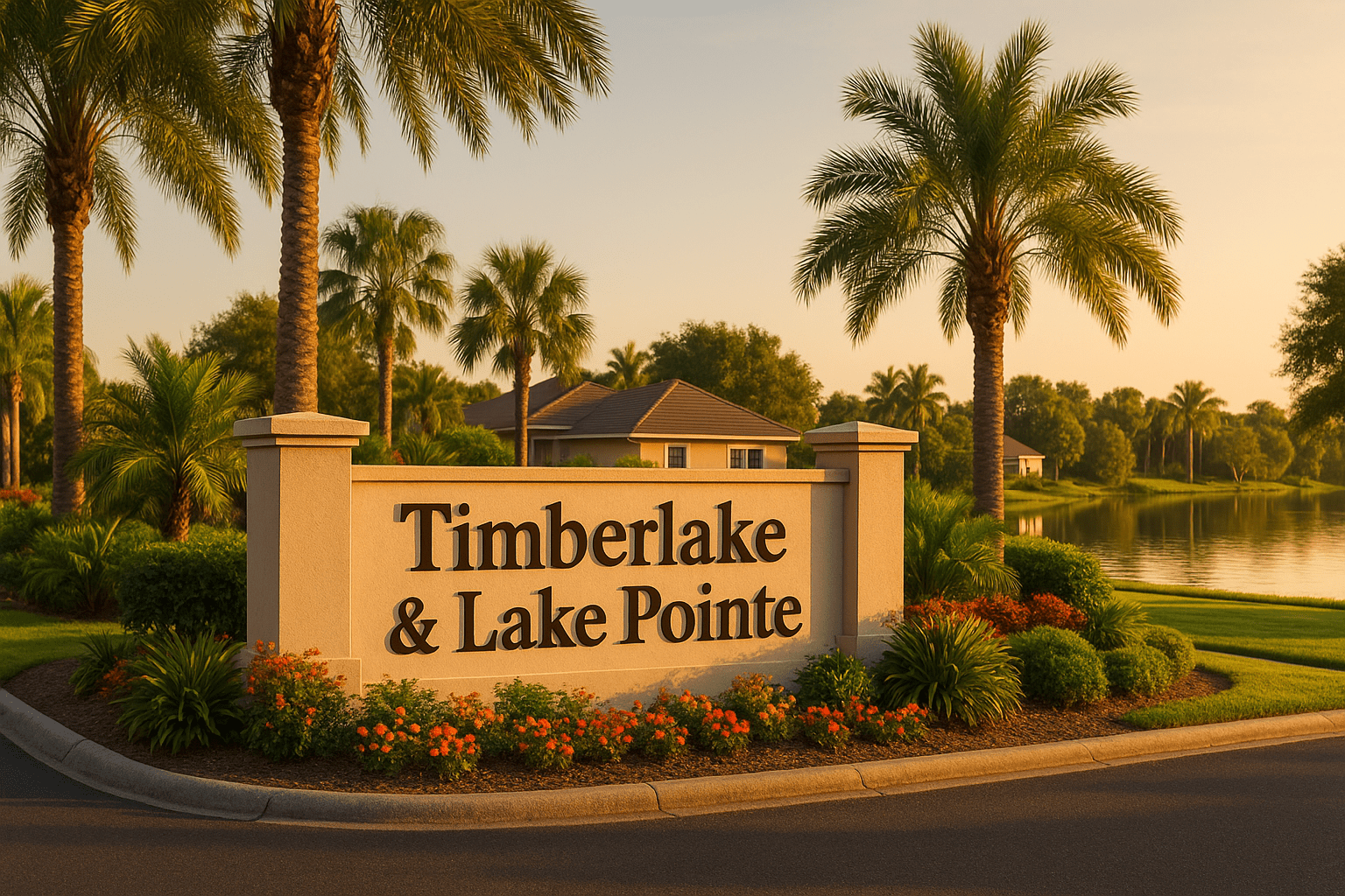 Entrance to Timberlake & Lake Pointe in Suntree, Florida