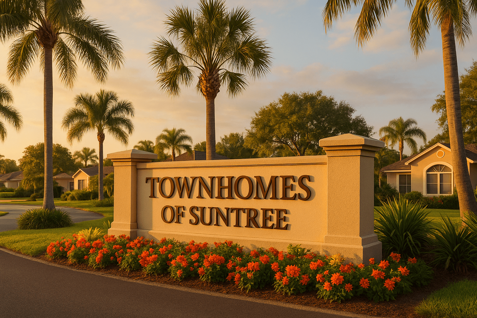Entrance to Townhomes Of Suntree in Suntree, Florida