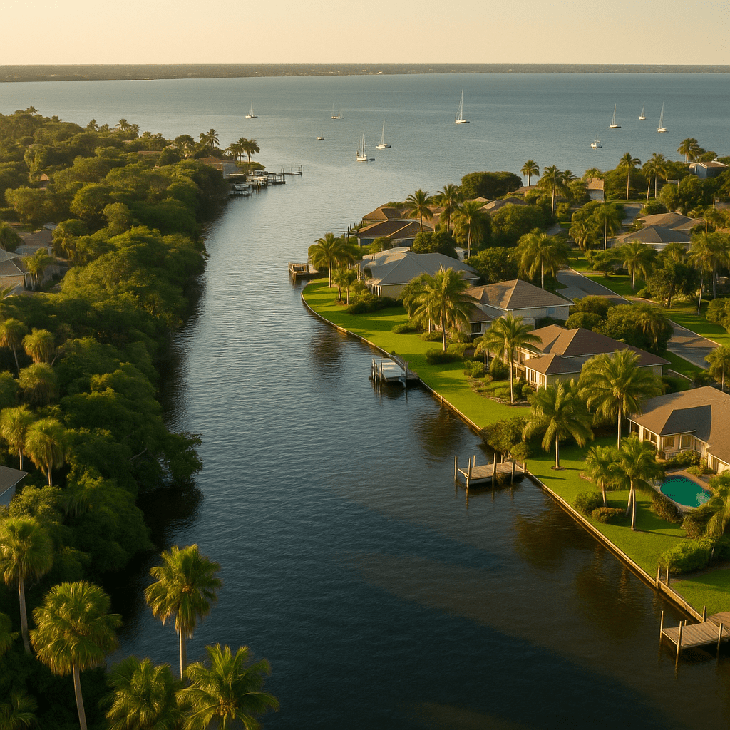 Photorealistic entrance monument for Turkey Creek in Palm Bay Florida with native landscaping