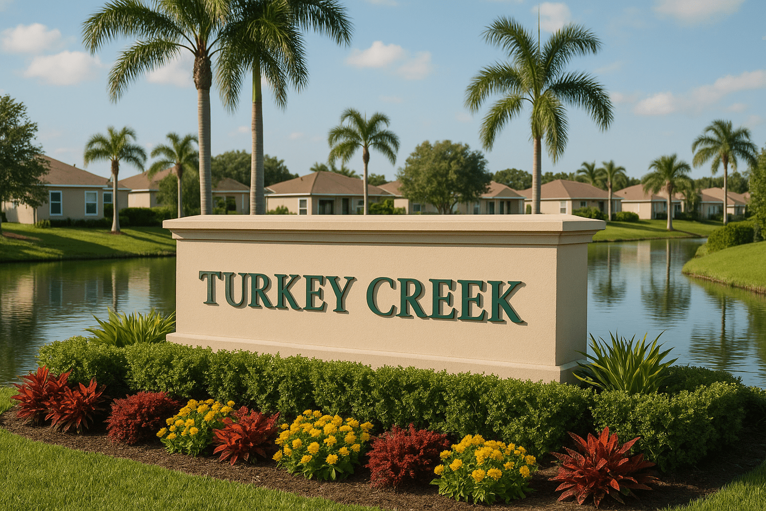 Turkey Creek neighborhood entrance in Palm Bay, Florida