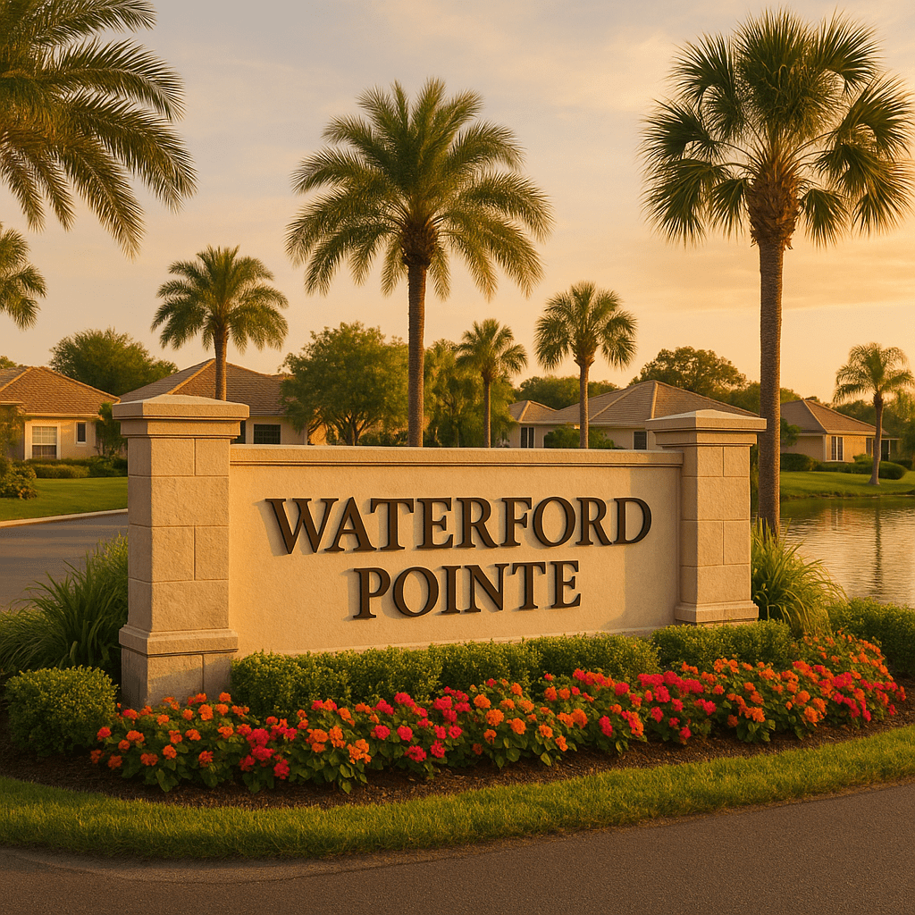 Entrance to Waterford Pointe in Suntree, Florida