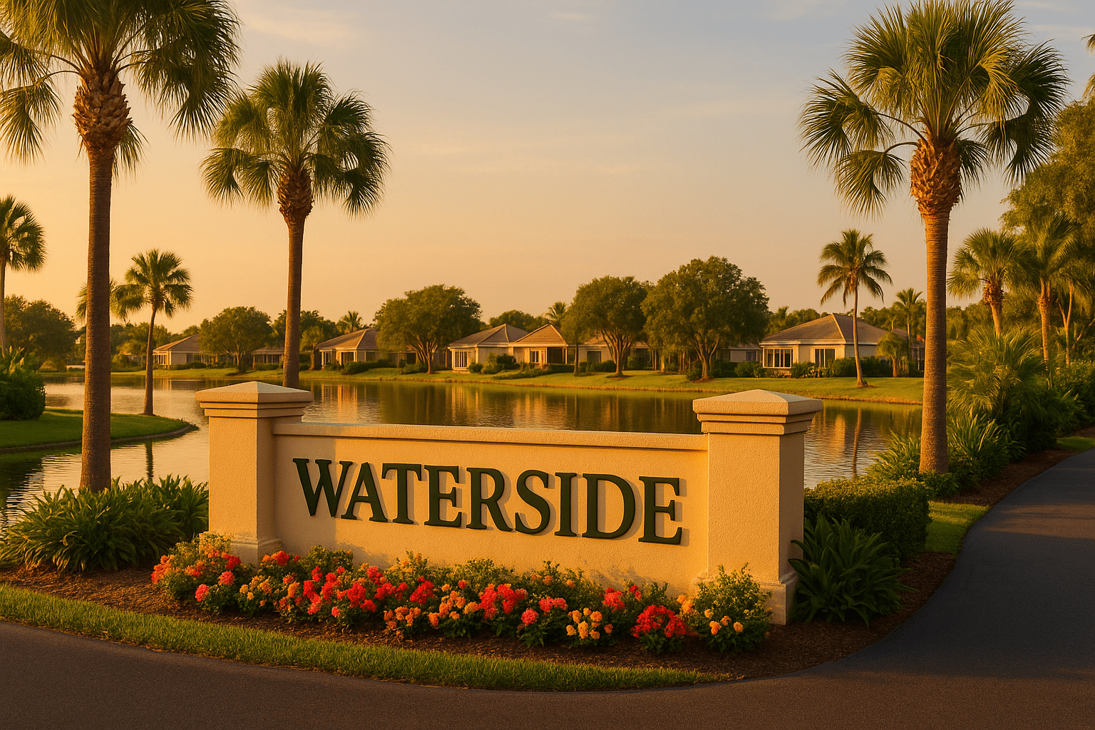 Entrance to Waterside in Suntree, Florida