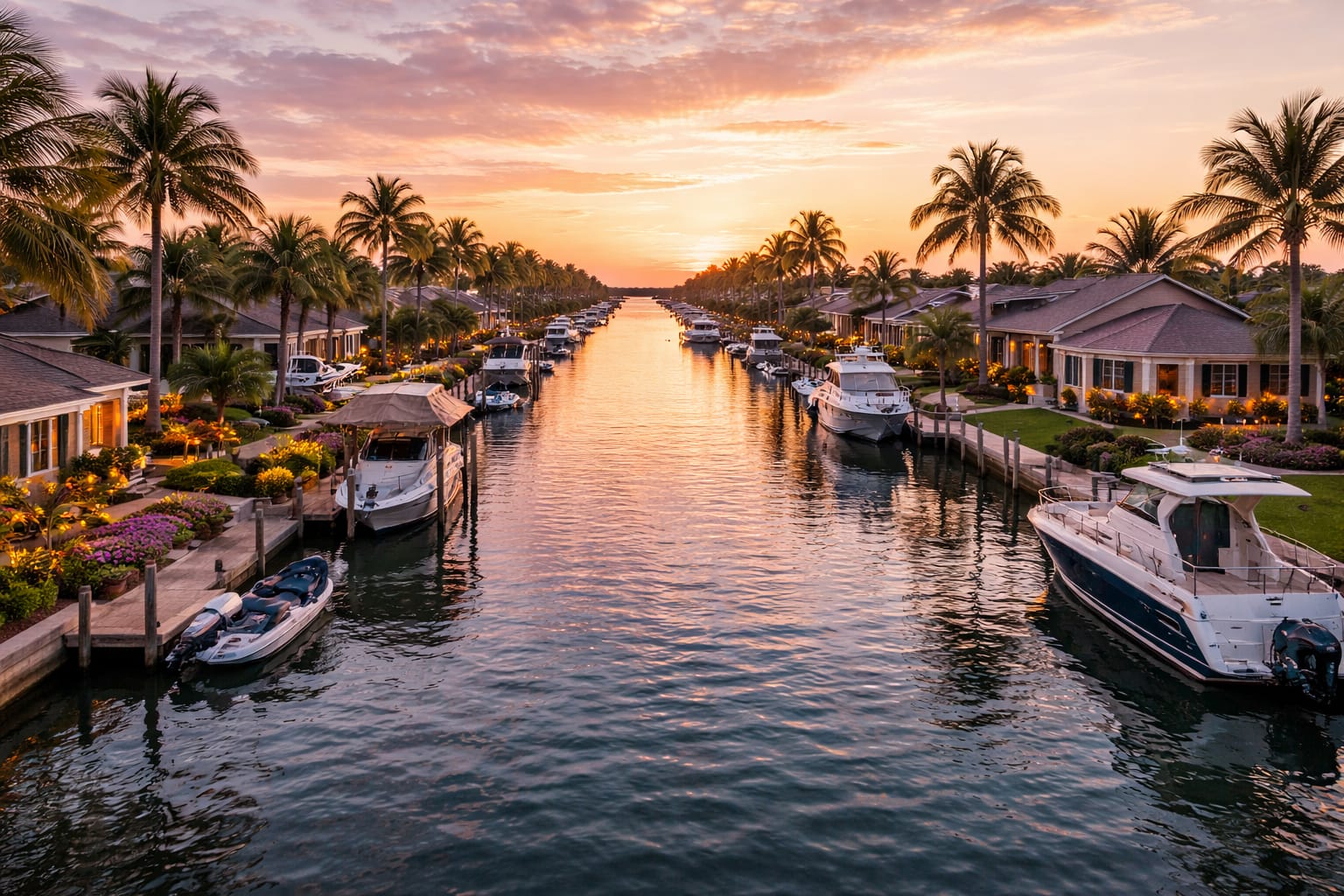Entrance sign of Waterway Estates in Satellite Beach, Florida