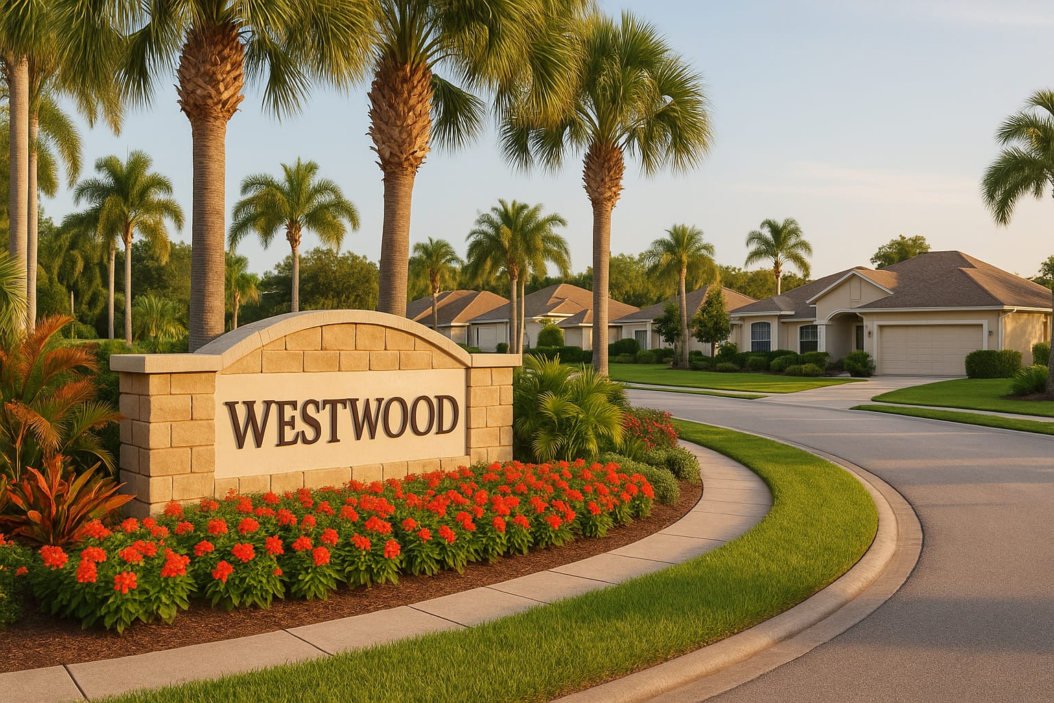 Entrance sign of Westwood in Melbourne, Florida