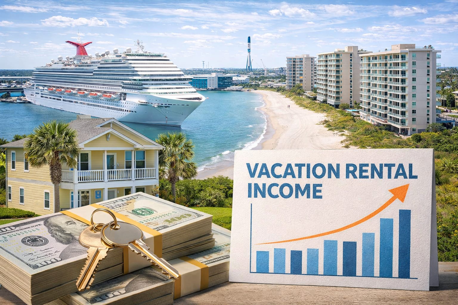 Short term rental investment in Cape Canaveral Florida near Port Canaveral and beach condos