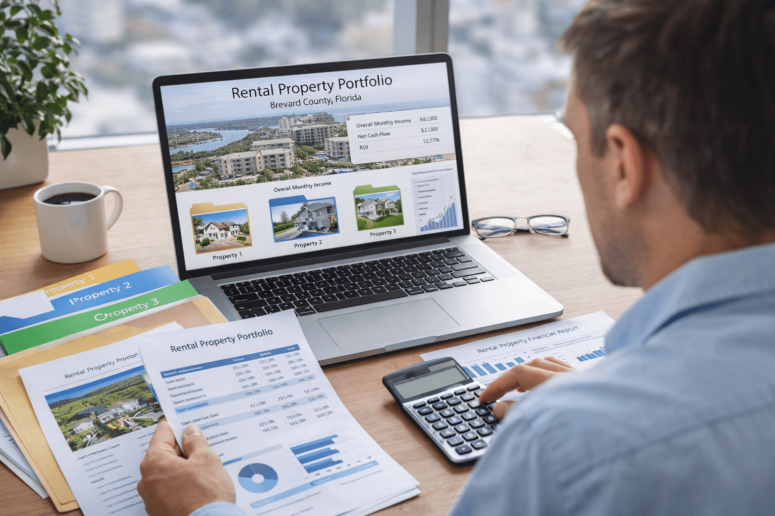Real estate investor building a rental property portfolio in Brevard County Florida with multiple homes and financial planning tools