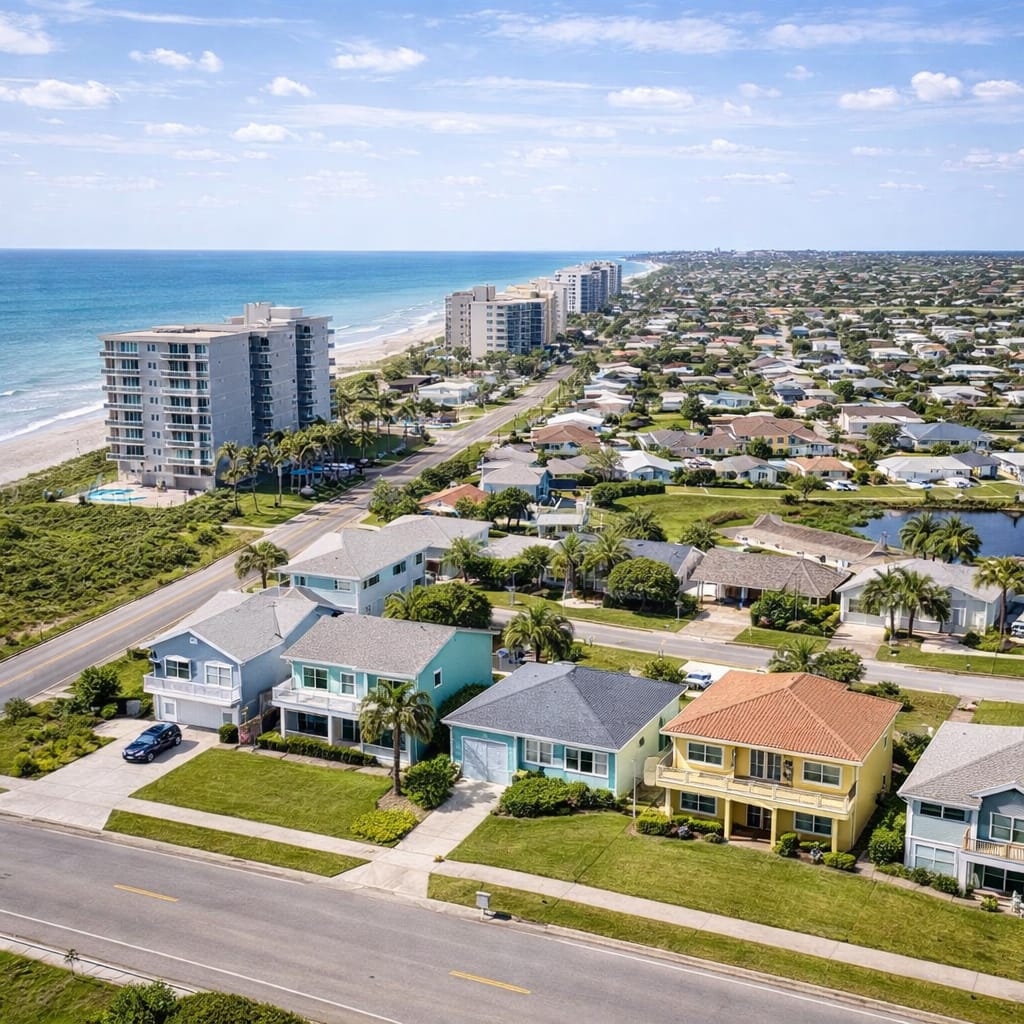 Satellite Beach Florida investment properties including coastal homes, condos, and residential neighborhoods near the ocean