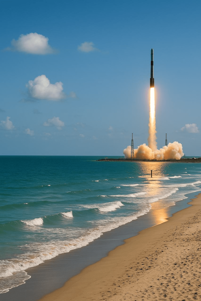 Launch views from the beach