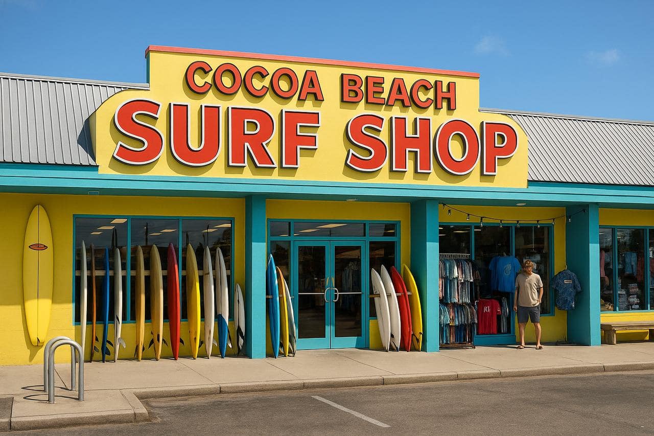 Cocoa Beach village shops and cafés